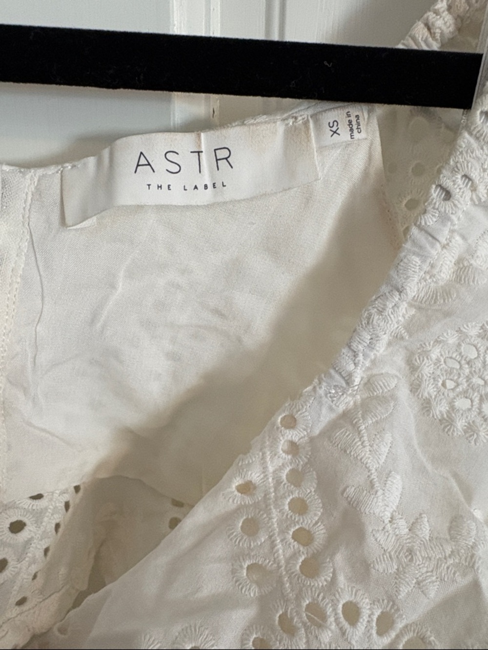 Astr White Eyelet Ruffle Mini Dress - Picture 2 of 4